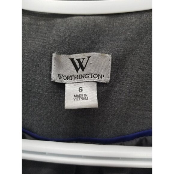 Worthington Gray Blazer Size 6 Flared - Picture 3 of 7